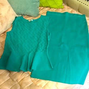 Peplum top sweater skirt set